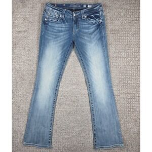 Miss Me Signature Bootcut Jeans Womens 30x34 Blue Denim Distressed